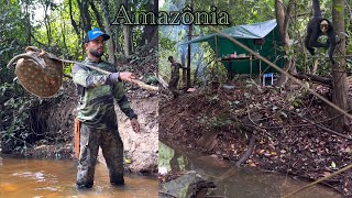 🏕️ ACAMPAMENTO SELVAGEM, TEVE ARRAIA PRO JANTAR…A BICHARADA ESTAVA ATIVA LINDA AMAZÔNIA.