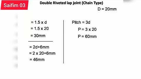 Double Riveted Lap Joint ( Chain Type), Full Details formula or Drawing, #Saifim 03