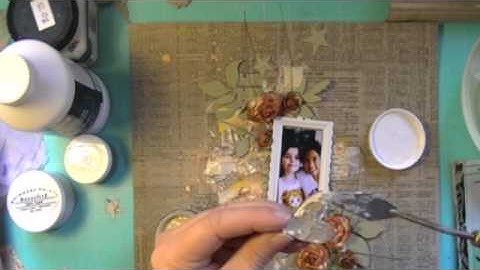 Mixed Media Process Layout with Shimmerz paints