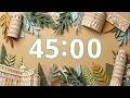 45 Minute Timer — Paper Craft Italy + Soft Bell | Classic European, Mediterranean Charm, No Music