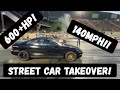 600HP Integra goes 140mph! Street car takeover track day!