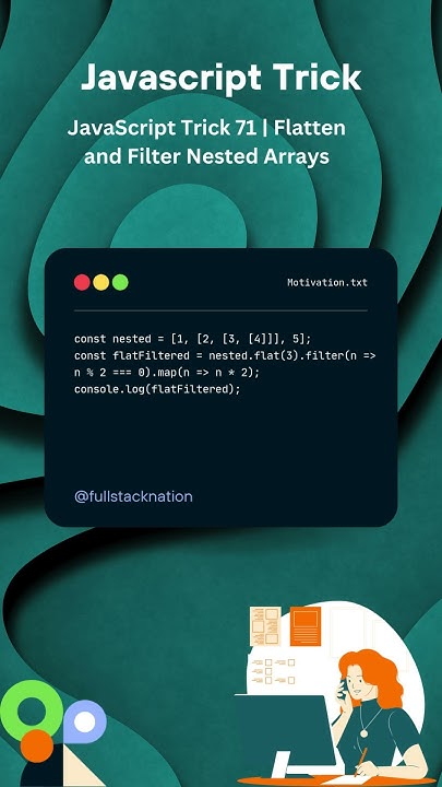 JavaScript Trick 71 | Flatten and Filter Nested Arrays - YouTube