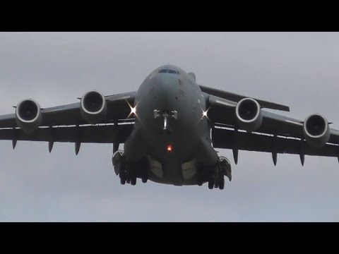 TWO AMAZING LOW GO AROUNDS - RAF C17 Amazing Overhead abort at Brize Norton!