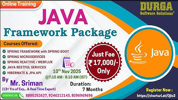 JAVA FRAMEWORK PACKAGE Online Training @ DURGASOFT