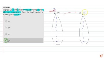 Let A and B be two finite sets having m and n elements respectively. Then the total number of