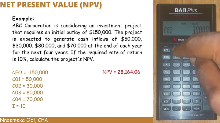 NPV Calculation using BA II Plus Professional Calculator