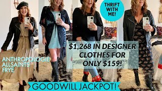 THRIFT WITH ME! GOODWILL Designer Fashion Haul | All Saints, Free People, Frye - My Best Haul Yet!