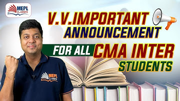 Very Important Announcement For All CMA INTER Students | Mohit Agarwal