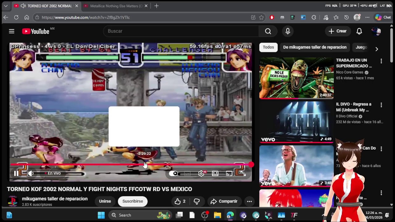 Manqueando en un torneo de KOF 2002