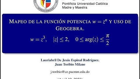 MAPEO DE LA FUNCIÓN POTENCIA  w=z^n  Y USO DE GEOGEBRA | Variables Complejas.