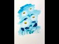 🌼水彩，蓝色小雏菊，简单的画法。Watercolor, blue daisy, simple drawing