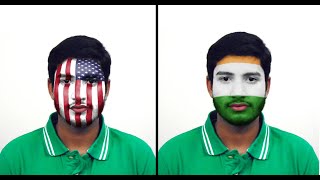 PAINTING A FLAG DESIGN ON FACE IN PHOTOSHOP screenshot 1