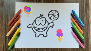 How To Draw Om Nom Candy | How To Draw Cute Om Nom Cut The Rope Easy Step By Step screenshot 3