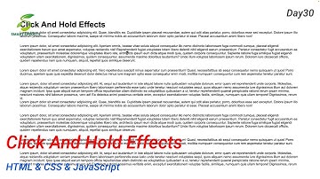 Click And Hold Effects