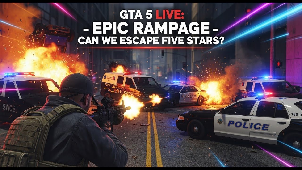 GTA V Live #12 Epic Rampage | Can We Escape Five Stars?