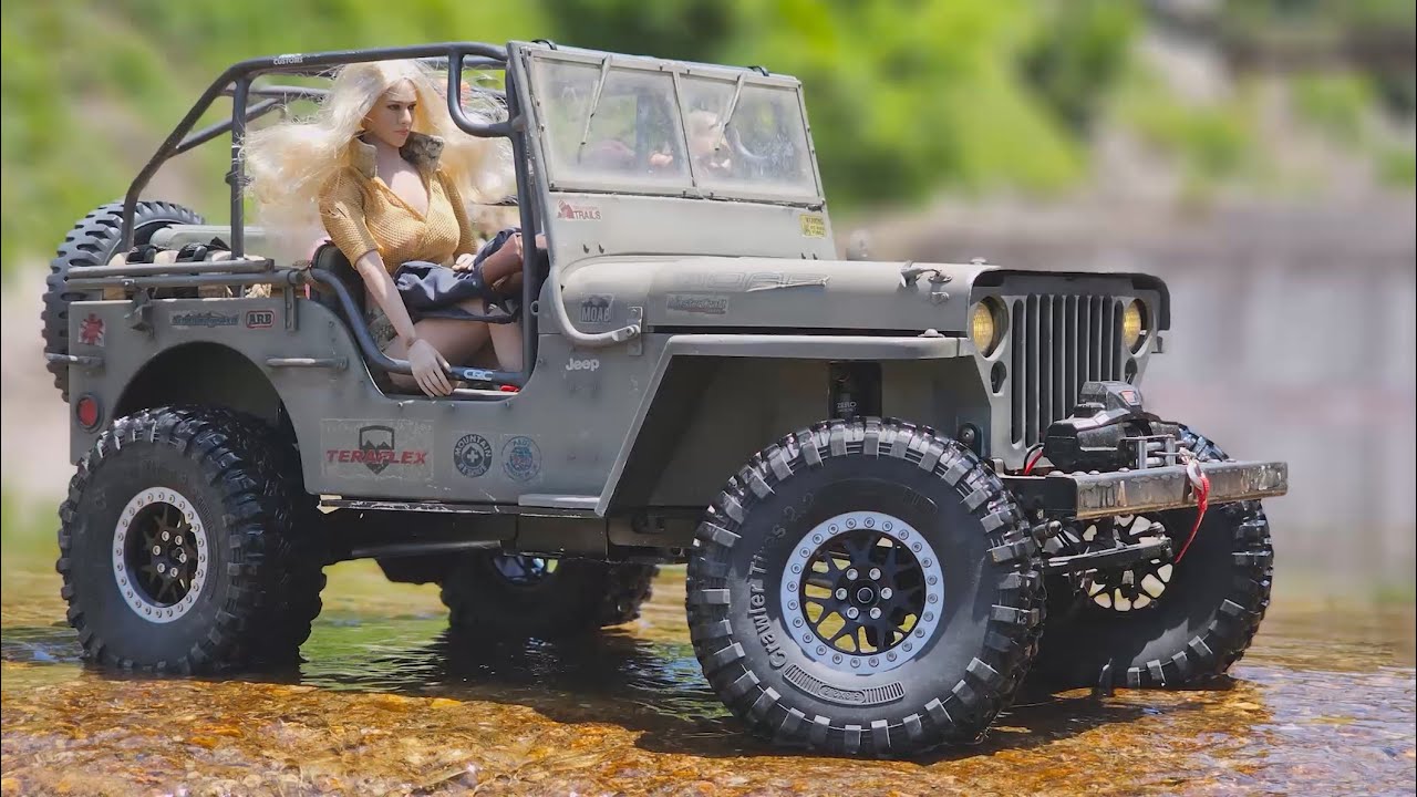 1/6 Scale RC Car Willys Jeep Dragon creek rock crawling ASMR - YouTube
