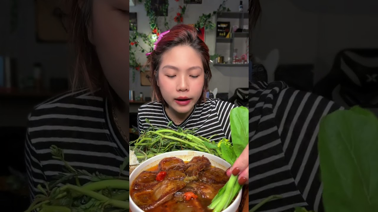 Ức Cá Kho Ăn Cùng Rau Nhút, Cải Ngồng Tuyệt Vời Ngày Mưa Mukbang ASMR