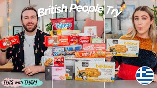 British People Try Ouzo & other Greek Treats! - This With Them