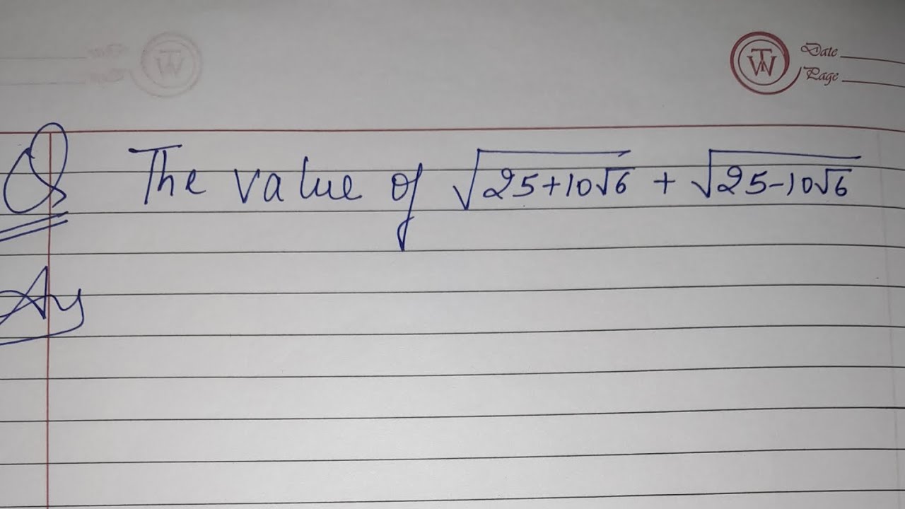 Solving an interesting square root question.