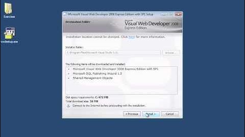 01 02  Installing Microsoft Visual Web Developer 2008