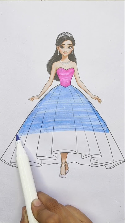 DIY Barbie girl princess dress 💞#princessdress #barbiegirl #barbiedoll#glitter #dress