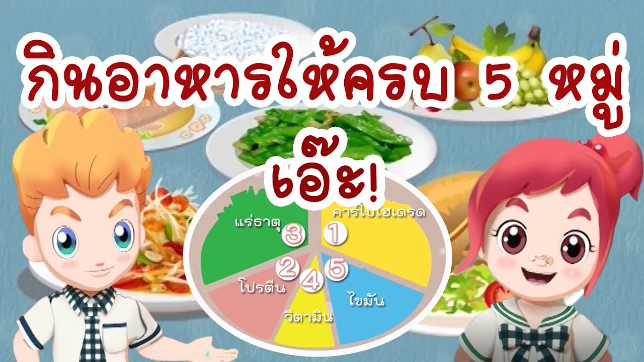 อาหาร หลัก 5 หมู่ คือ อะไร  2022  วิทยาศาสตร์ ป.6 อาหาร 5 หมู่ Food group(Life Science) EP43 ตอน กินอาหารครบ5หมู่ เอ๊ะ