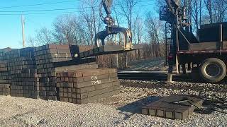 New Railroad Cross Ties get Spread on the Track