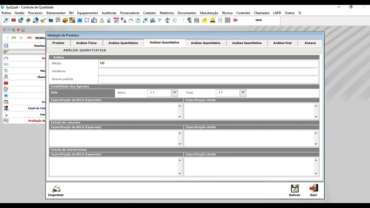 Validação de Produtos