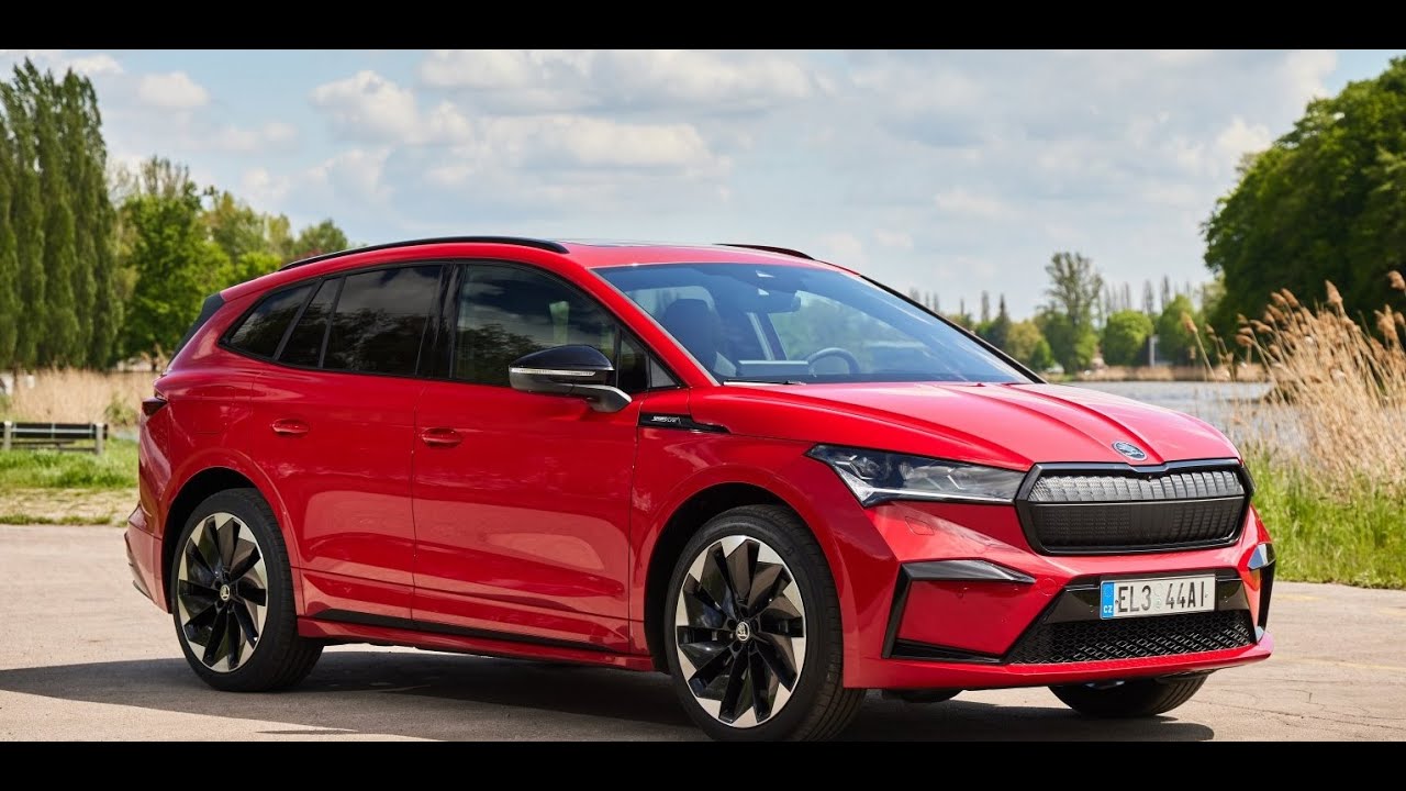 ŠKODA ENYAQ SPORTLINE iV - Velvet Red footage in 4K Video - YouTube