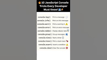 🔥 10 JavaScript Console Tricks Every Developer Must Know! 💻⚡
