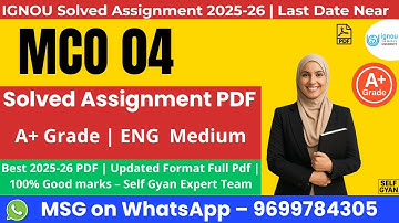 MCO 04 solved assignment 2025  MCOM IGNOU download.