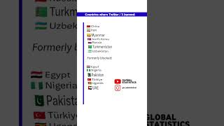 Countries where Twitter / 𝕏 banned. #shorts #twitter