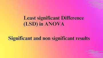 List significant difference (LSD)