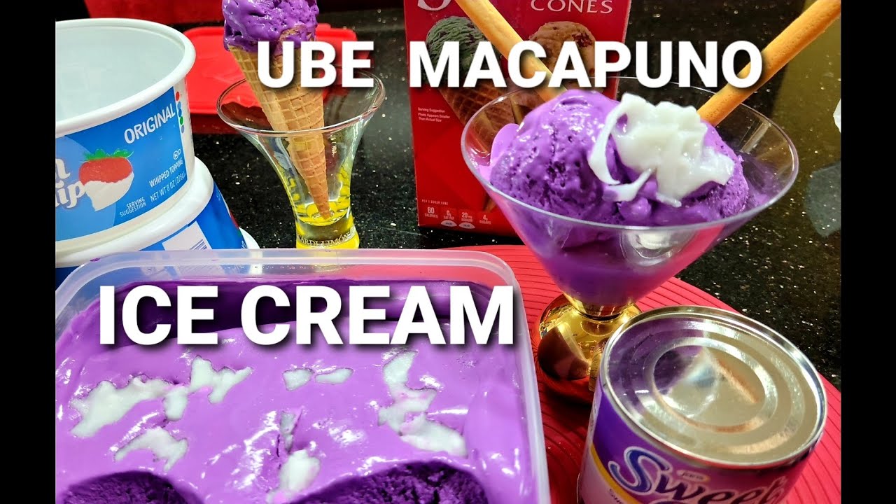 EASY 3-ingredients UBE MACAPUNO ICE CREAM. No ice cream maker, no blender. Use Cool Whip!!!