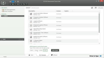 Measurement Partner Suite BZ-5503 – Managing licenses – Brüel & Kjær