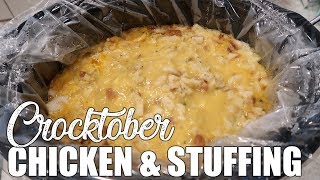 Easy Crockpot Chicken and Stuffing | Crocktober Recipe Collab