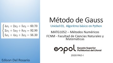 Método de Gauss con Python. Sistemas de ecuaciones