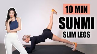 10 MIN SUNMI INSPIRED SLIM LEGS WORKOUT | How To Get Lean Legs Like A Kpop Idol At Home | Mish Choi
