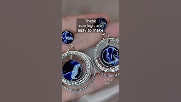 UV resin marble art earrings #uvresin #resinjewelry #marbleart