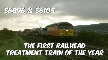 Prestatyn 9.10.2017 - Colas 56096 & 56105 on first RHTT of the season - class 56