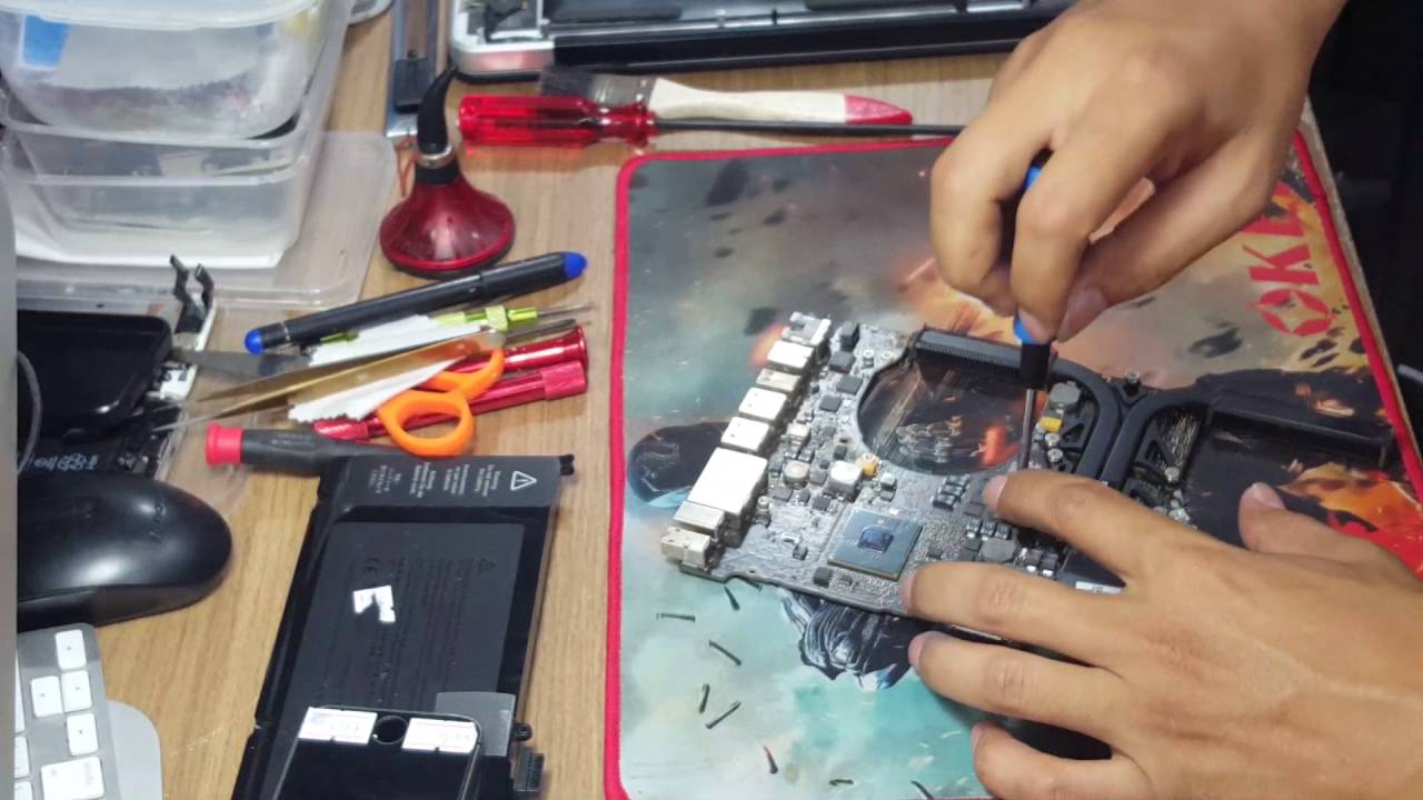 Ep.128 Fix vga MacBook Pro15 inch, Mid 2010 Restart เครื่องดับเองอาการรีสตาร์ทเอง จอลายติดไม่