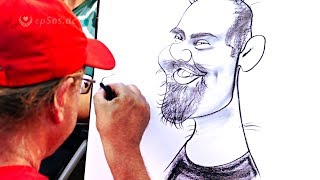 Nice drawing of caricatures with charcoal and creativity.