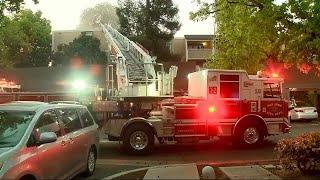 Raw Video: Four-Alarm San Jose Apartment Fire