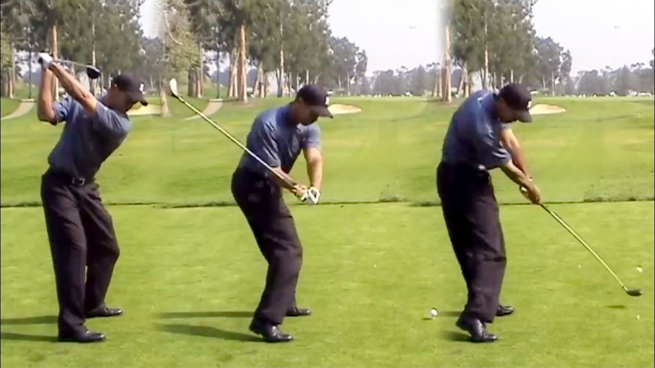 TIGER WOODS GOLF SWING 2004 IRON & DRIVER DTL & FRONT ON SLOW
