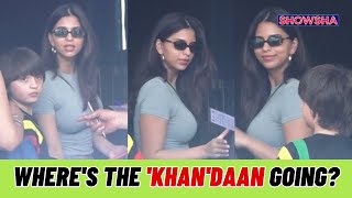 Shah Rukh Khan, Suhana Khan, Abram Khan, Ananya Panday \& Family Spotted Leaving Mumbai | WATCH