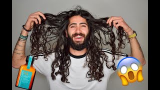 كيف طول شعري؟ 💇🏻‍♂️ 😱 - الشعر الطويل للرجال - زيت الشعر للرجال Manbun - Hair oil