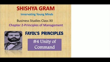 Unity of Command I Fayol
