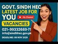 Sindh HEC Jobs 2025 | Apply Online Govt Vacancies Karachi