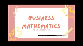 Statpro group 8 - Identifying the mean, median, mode, and standard deviation of Business Math.