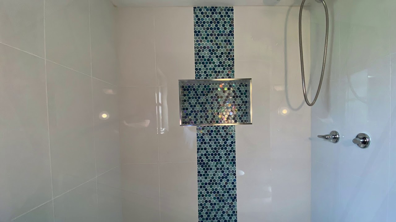 How to renovate a shower. Porcelain tile installation. YouTube